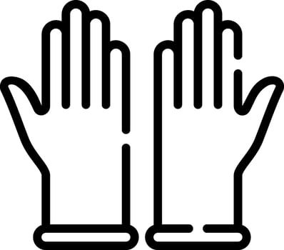 Two gloves are shown on a white background vector