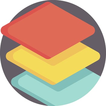 A stack of colorful blocks in a circle vector