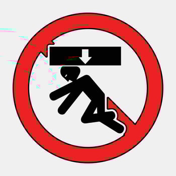 Caution Falling Hazard Sign for Safety Awareness vector