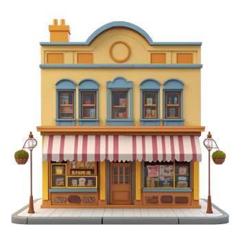3D Toy Store front view isolate on transparency background png