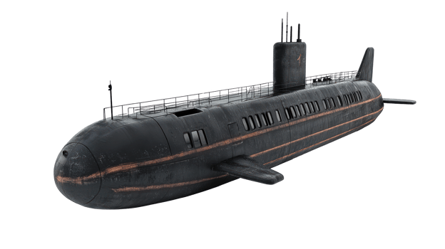 Submarine isolate on transparency background png