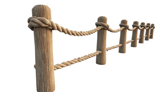 3D Rope fencing isolate on transparency background png
