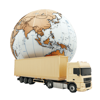3D Logistic Globe isolate on transparency background png