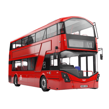3d Double-Decker Bus side view isolate on transparency background png