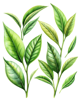 Green tea leaves png