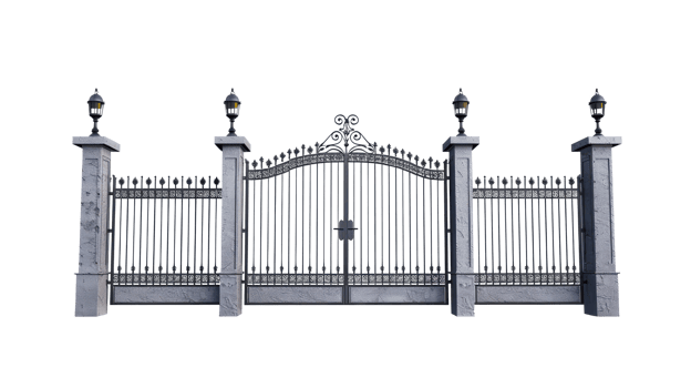 Steel Gate isolate on transparency background png