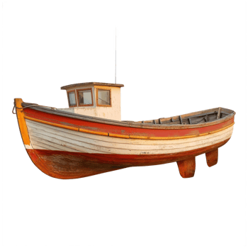 Boat side view isolate on transparency background png