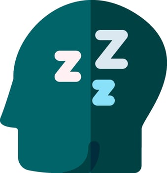 A person's head with a zzzz written on it vector