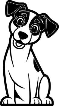 A cartoon dog sitting on a white background vector