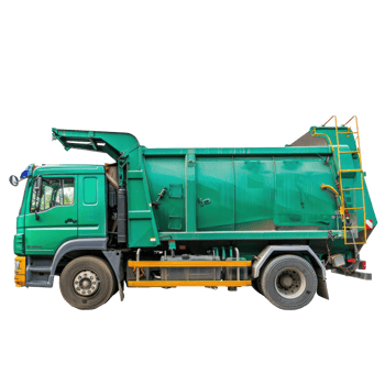 Garbage Truck side view full length isolate on transparency background png