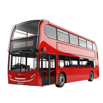 3d Double-Decker Bus side view isolate on transparency background png