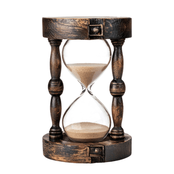 Empty hourglass front view isolate on transparency background png