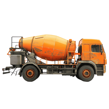 Cement Mixer Truck side view full length isolate on transparency background png