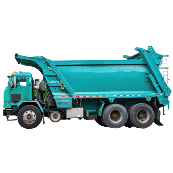 Garbage Truck side view full length isolate on transparency background png
