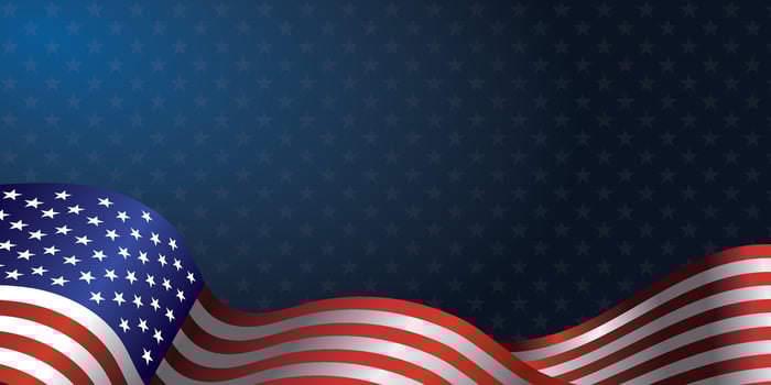 Waving flag of American isolated , Symbols of USA , template for banner,card,advertising ,promote, TV commercial, ads, web design,poster, illustration vector