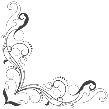 Thin line vintage corner. Medieval period of the Victorian dynasty. Fancy black monogram frame design element abstract icon collection Flower simple symbol png