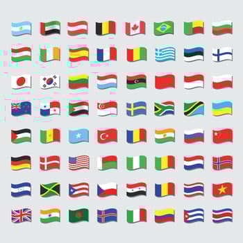 The set of flags of the world vector