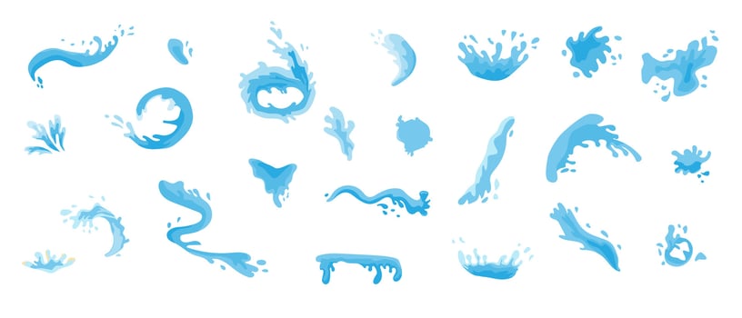 Water splash and splatter set illustration vector