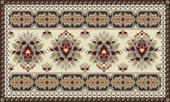 Vintage Arabic pattern.Persian colored carpet.Rich ornament for fabric design,handmade,interior decoration,textiles.Abstract design of persian carpet with geometric ornament.Moroccan style background. vector