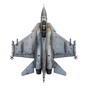 fighter jet top view isolate on transparency background png