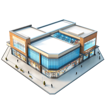 3D Shopping Mall isolate on transparency background png