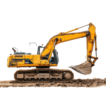 Excavator Truck side view full length isolate on transparency background png