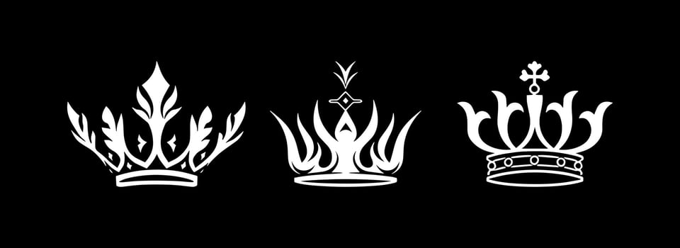 simple logo crown black and white vector