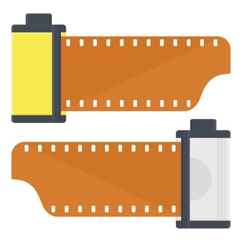 Vintage Photo Film Strip . Vintage Movie Roll Illustration. Vintage Film Recording. vector