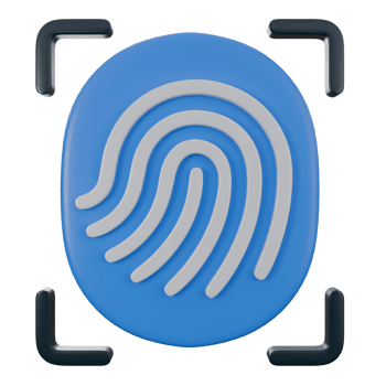 3d illustration of fingerprint biometric, technology 3d elements, rendering. it can be used for any purpose. png