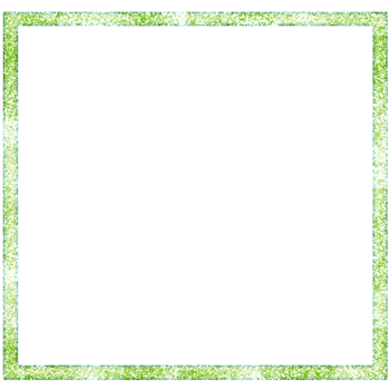 Glittery green square border on a transparent background png