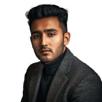 Young man in a suit with a calm expression, looking directly at the camera png