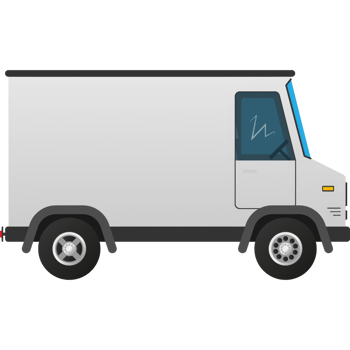 Flat truck icon on white background. Mockup template illustration png