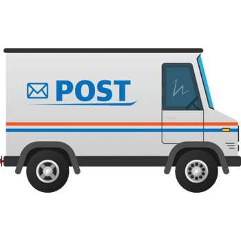 illustration template. Post truck with hand. png