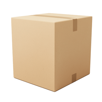 3D Cardboard box front view isolate on transparency background png