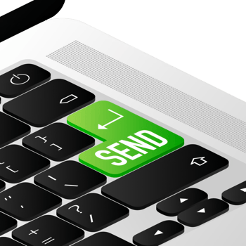 Send button on light background. Envelope . Banner design png