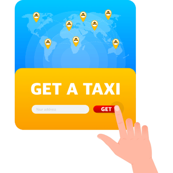 Get a taxi illustration background. Business icon. Business concept. png