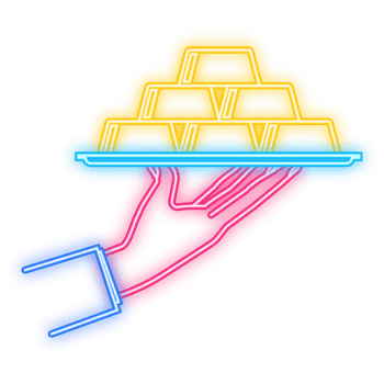 Flat infographic with gold on plate on gold background for concept design. Neon icon. design png