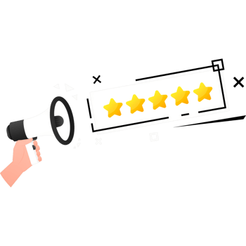 Rating stars badges on a white background. illustration png