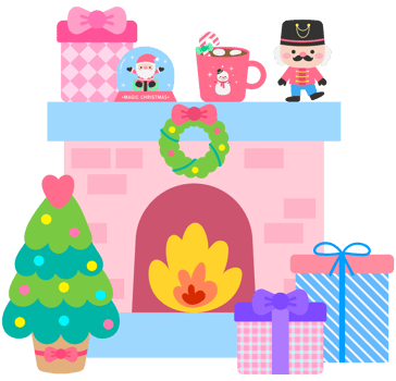 Cute Sweet Christmas Fireplace Decoration png