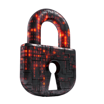 Modern Digital Lock Big data with encrypted computer code isolate on transparency background png