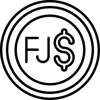 Fijian Dollar Icon Design Symbpl vector