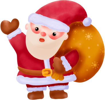 Santa say hi with bag png