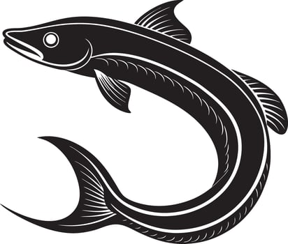 a fish with a long tail and a long body vector