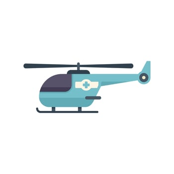 Medical helicopter transporting patient for emergency care in hospital vector