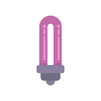 Fluorescent light bulb shining with pink light vector