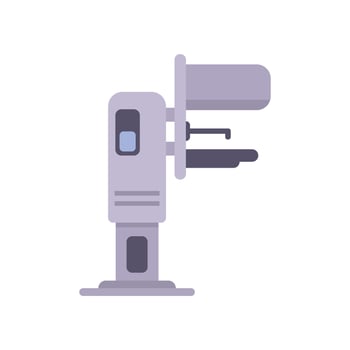 Modern medical equipment for radiography standing on the floor vector