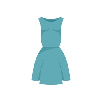 Turquoise dress flowing on invisible woman illustration vector