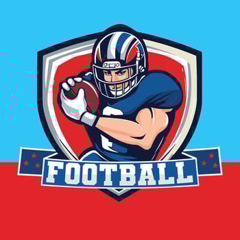 american football logo template illustration, Rugby football logo vector