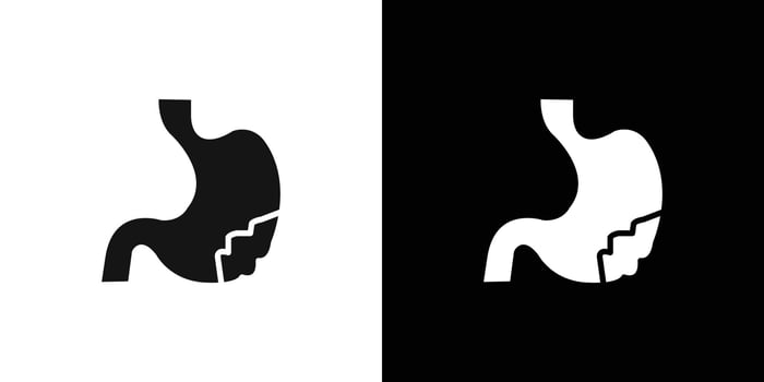 Gastritis icon Flat line illustration vector