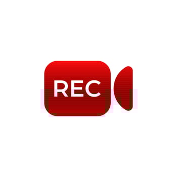 Rec indicator for live recording. vector